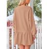imagePRETTYGARDEN Womens Fall Patchwork Sweatshirt Dress Casual Long Sleeve Crewneck Pullover Cute Babydoll Mini DressesNude Pink
