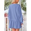 imagePRETTYGARDEN Womens Fall Patchwork Sweatshirt Dress Casual Long Sleeve Crewneck Pullover Cute Babydoll Mini DressesSky Blue