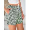 imagePRETTYGARDEN Womens Boxer Shorts 2025 Summer Casual Lounge Sleep Gingham Pajama Y2K Plaid Short Pants with PocketsGreen