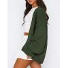 imagePRETTYGARDEN Womens Cardigan Sweaters 2024 Fall Trendy Chunky Knit Outerwear Outfits Fashion Long Sleeve CardigansArmy Green