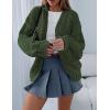 imagePRETTYGARDEN Womens Cardigan Sweaters 2024 Fall Trendy Chunky Knit Outerwear Outfits Fashion Long Sleeve CardigansArmy Green