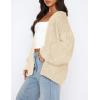 imagePRETTYGARDEN Womens Cardigan Sweaters 2024 Fall Trendy Chunky Knit Outerwear Outfits Fashion Long Sleeve CardigansBeige