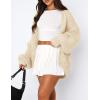 imagePRETTYGARDEN Womens Cardigan Sweaters 2024 Fall Trendy Chunky Knit Outerwear Outfits Fashion Long Sleeve CardigansBeige
