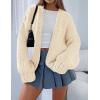 imagePRETTYGARDEN Womens Cardigan Sweaters 2024 Fall Trendy Chunky Knit Outerwear Outfits Fashion Long Sleeve CardigansBeige