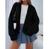 imagePRETTYGARDEN Womens Cardigan Sweaters 2024 Fall Trendy Chunky Knit Outerwear Outfits Fashion Long Sleeve CardigansBlack