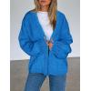 imagePRETTYGARDEN Womens Cardigan Sweaters 2024 Fall Trendy Chunky Knit Outerwear Outfits Fashion Long Sleeve CardigansBlue