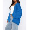 imagePRETTYGARDEN Womens Cardigan Sweaters 2024 Fall Trendy Chunky Knit Outerwear Outfits Fashion Long Sleeve CardigansBlue