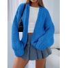 imagePRETTYGARDEN Womens Cardigan Sweaters 2024 Fall Trendy Chunky Knit Outerwear Outfits Fashion Long Sleeve CardigansBlue