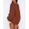 imagePRETTYGARDEN Womens Cardigan Sweaters 2024 Fall Trendy Chunky Knit Outerwear Outfits Fashion Long Sleeve CardigansBrown Red