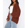 imagePRETTYGARDEN Womens Cardigan Sweaters 2024 Fall Trendy Chunky Knit Outerwear Outfits Fashion Long Sleeve CardigansBrown Red