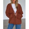 imagePRETTYGARDEN Womens Cardigan Sweaters 2024 Fall Trendy Chunky Knit Outerwear Outfits Fashion Long Sleeve CardigansBrown Red