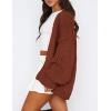 imagePRETTYGARDEN Womens Cardigan Sweaters 2024 Fall Trendy Chunky Knit Outerwear Outfits Fashion Long Sleeve CardigansBrown Red