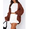 imagePRETTYGARDEN Womens Cardigan Sweaters 2024 Fall Trendy Chunky Knit Outerwear Outfits Fashion Long Sleeve CardigansBrown Red