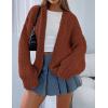 imagePRETTYGARDEN Womens Cardigan Sweaters 2024 Fall Trendy Chunky Knit Outerwear Outfits Fashion Long Sleeve CardigansBrown Red