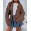 imagePRETTYGARDEN Womens Cardigan Sweaters 2024 Fall Trendy Chunky Knit Outerwear Outfits Fashion Long Sleeve CardigansCoffee