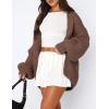 imagePRETTYGARDEN Womens Cardigan Sweaters 2024 Fall Trendy Chunky Knit Outerwear Outfits Fashion Long Sleeve CardigansCoffee