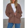 imagePRETTYGARDEN Womens Cardigan Sweaters 2024 Fall Trendy Chunky Knit Outerwear Outfits Fashion Long Sleeve CardigansCoffee
