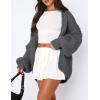 imagePRETTYGARDEN Womens Cardigan Sweaters 2024 Fall Trendy Chunky Knit Outerwear Outfits Fashion Long Sleeve CardigansDark Grey