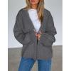 imagePRETTYGARDEN Womens Cardigan Sweaters 2024 Fall Trendy Chunky Knit Outerwear Outfits Fashion Long Sleeve CardigansDark Grey