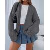 imagePRETTYGARDEN Womens Cardigan Sweaters 2024 Fall Trendy Chunky Knit Outerwear Outfits Fashion Long Sleeve CardigansDark Grey