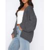 imagePRETTYGARDEN Womens Cardigan Sweaters 2024 Fall Trendy Chunky Knit Outerwear Outfits Fashion Long Sleeve CardigansDark Grey