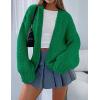 imagePRETTYGARDEN Womens Cardigan Sweaters 2024 Fall Trendy Chunky Knit Outerwear Outfits Fashion Long Sleeve CardigansGreen