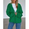 imagePRETTYGARDEN Womens Cardigan Sweaters 2024 Fall Trendy Chunky Knit Outerwear Outfits Fashion Long Sleeve CardigansGreen