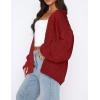 imagePRETTYGARDEN Womens Cardigan Sweaters 2024 Fall Trendy Chunky Knit Outerwear Outfits Fashion Long Sleeve CardigansJujube Red