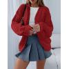 imagePRETTYGARDEN Womens Cardigan Sweaters 2024 Fall Trendy Chunky Knit Outerwear Outfits Fashion Long Sleeve CardigansJujube Red