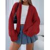 imagePRETTYGARDEN Womens Cardigan Sweaters 2024 Fall Trendy Chunky Knit Outerwear Outfits Fashion Long Sleeve CardigansJujube Red