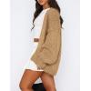 imagePRETTYGARDEN Womens Cardigan Sweaters 2024 Fall Trendy Chunky Knit Outerwear Outfits Fashion Long Sleeve CardigansKhaki