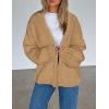 imagePRETTYGARDEN Womens Cardigan Sweaters 2024 Fall Trendy Chunky Knit Outerwear Outfits Fashion Long Sleeve CardigansKhaki