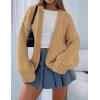 imagePRETTYGARDEN Womens Cardigan Sweaters 2024 Fall Trendy Chunky Knit Outerwear Outfits Fashion Long Sleeve CardigansKhaki