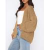 imagePRETTYGARDEN Womens Cardigan Sweaters 2024 Fall Trendy Chunky Knit Outerwear Outfits Fashion Long Sleeve CardigansKhaki