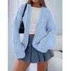 imagePRETTYGARDEN Womens Cardigan Sweaters 2024 Fall Trendy Chunky Knit Outerwear Outfits Fashion Long Sleeve CardigansLight Blue