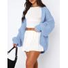 imagePRETTYGARDEN Womens Cardigan Sweaters 2024 Fall Trendy Chunky Knit Outerwear Outfits Fashion Long Sleeve CardigansLight Blue