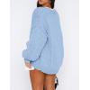 imagePRETTYGARDEN Womens Cardigan Sweaters 2024 Fall Trendy Chunky Knit Outerwear Outfits Fashion Long Sleeve CardigansLight Blue
