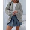 imagePRETTYGARDEN Womens Cardigan Sweaters 2024 Fall Trendy Chunky Knit Outerwear Outfits Fashion Long Sleeve CardigansLight Grey