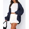 imagePRETTYGARDEN Womens Cardigan Sweaters 2024 Fall Trendy Chunky Knit Outerwear Outfits Fashion Long Sleeve CardigansNavy