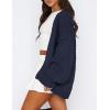 imagePRETTYGARDEN Womens Cardigan Sweaters 2024 Fall Trendy Chunky Knit Outerwear Outfits Fashion Long Sleeve CardigansNavy