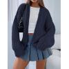 imagePRETTYGARDEN Womens Cardigan Sweaters 2024 Fall Trendy Chunky Knit Outerwear Outfits Fashion Long Sleeve CardigansNavy
