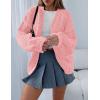 imagePRETTYGARDEN Womens Cardigan Sweaters 2024 Fall Trendy Chunky Knit Outerwear Outfits Fashion Long Sleeve CardigansPink