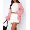imagePRETTYGARDEN Womens Cardigan Sweaters 2024 Fall Trendy Chunky Knit Outerwear Outfits Fashion Long Sleeve CardigansPink