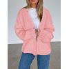imagePRETTYGARDEN Womens Cardigan Sweaters 2024 Fall Trendy Chunky Knit Outerwear Outfits Fashion Long Sleeve CardigansPink