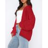 imagePRETTYGARDEN Womens Cardigan Sweaters 2024 Fall Trendy Chunky Knit Outerwear Outfits Fashion Long Sleeve CardigansRed