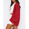 imagePRETTYGARDEN Womens Cardigan Sweaters 2024 Fall Trendy Chunky Knit Outerwear Outfits Fashion Long Sleeve CardigansRed