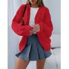 imagePRETTYGARDEN Womens Cardigan Sweaters 2024 Fall Trendy Chunky Knit Outerwear Outfits Fashion Long Sleeve CardigansRed