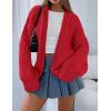 imagePRETTYGARDEN Womens Cardigan Sweaters 2024 Fall Trendy Chunky Knit Outerwear Outfits Fashion Long Sleeve CardigansRed