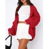 imagePRETTYGARDEN Womens Cardigan Sweaters 2024 Fall Trendy Chunky Knit Outerwear Outfits Fashion Long Sleeve CardigansRed