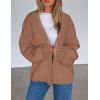imagePRETTYGARDEN Womens Cardigan Sweaters 2024 Fall Trendy Chunky Knit Outerwear Outfits Fashion Long Sleeve CardigansRed Camel